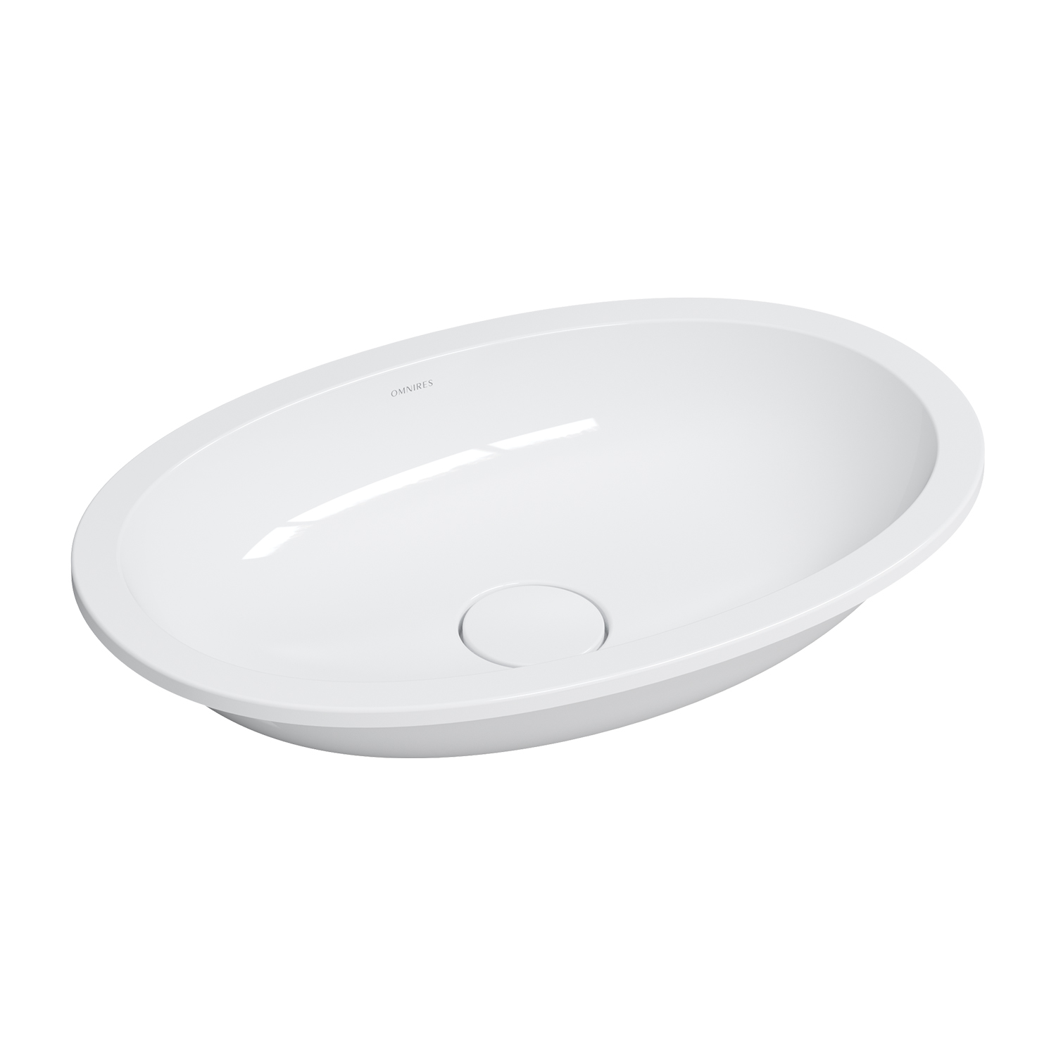 Omnires Shell M+ lavabo 54x34 cm ovale sottopiano bianco lucida SHELL540UPBP