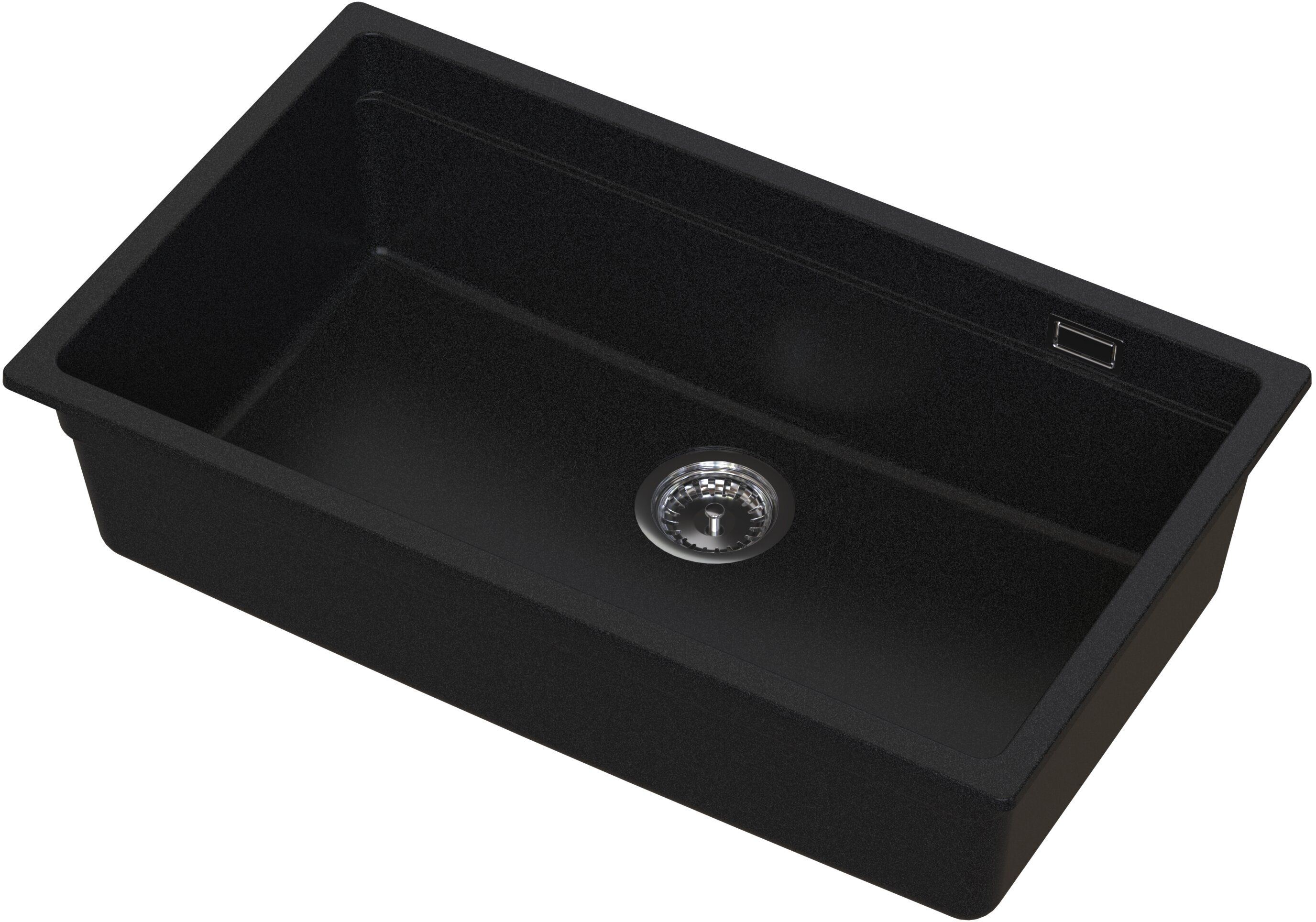Ruvetti Latios lavello in granito 74.5x43.5 cm nero 3001LA_BC80_P