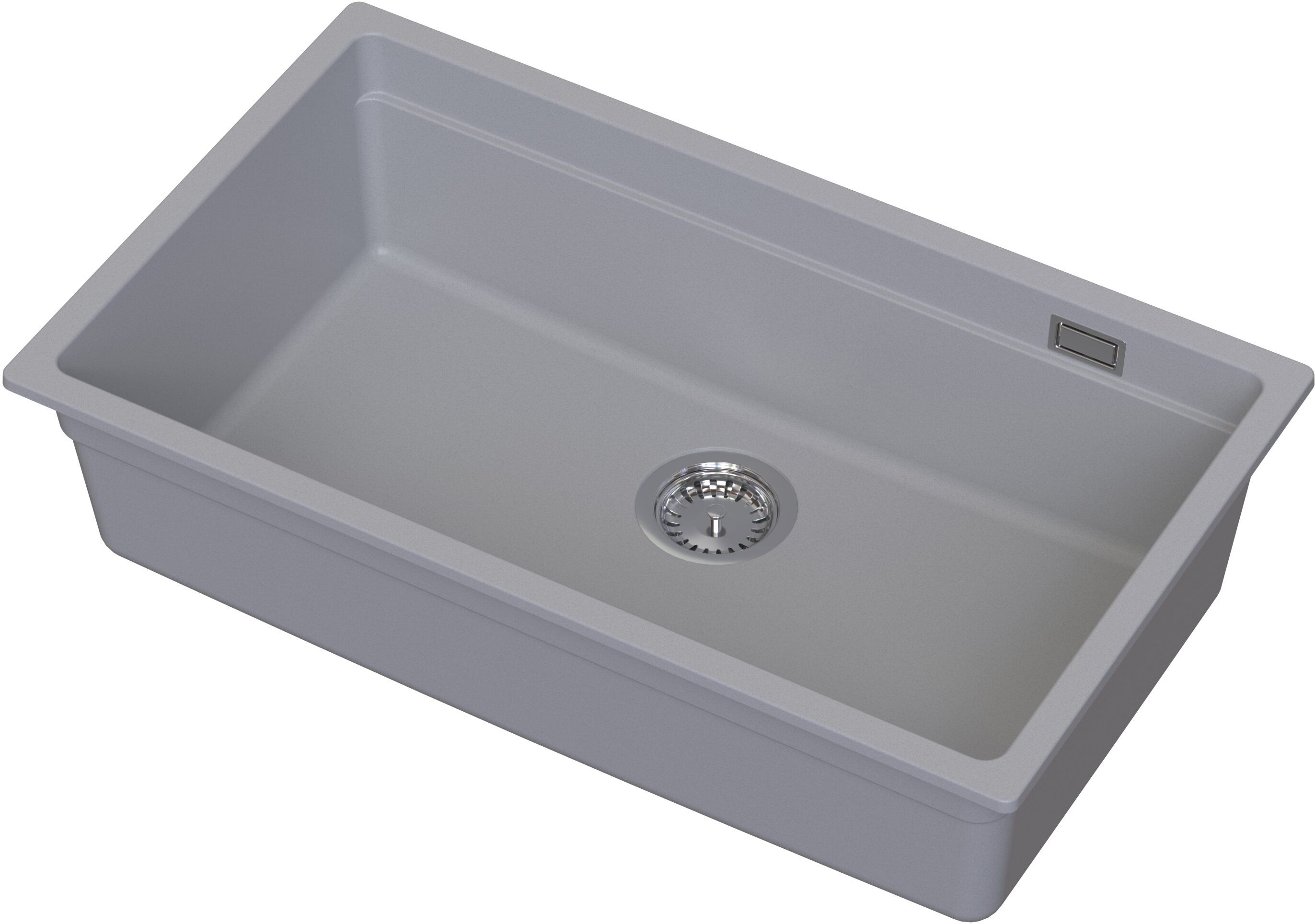 Ruvetti Latios lavello in granito 74.5x43.5 cm grigio/grafite/inox 3001LA_GR80_P