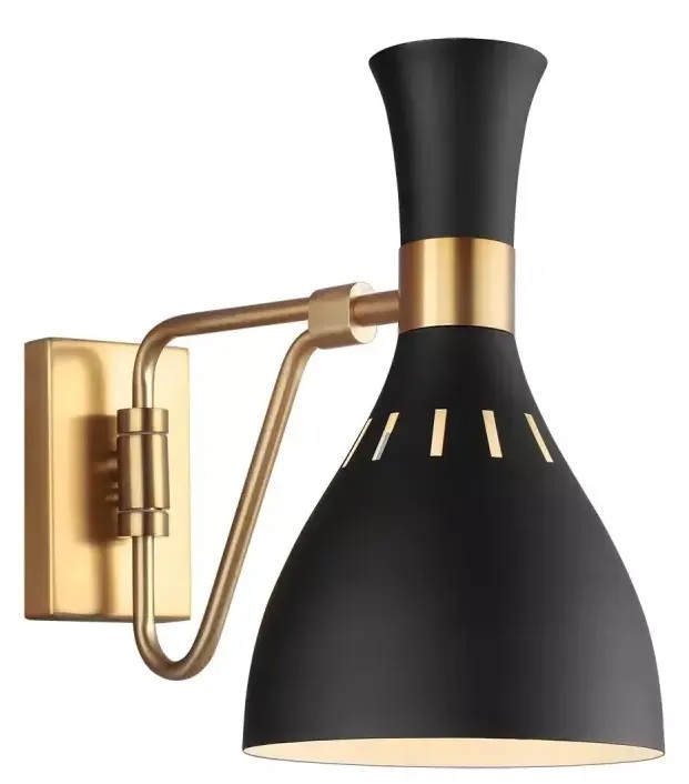 Elstead Lighting Joan lampada da parete 1x60 W nero-ottone FE-JOAN1-MB