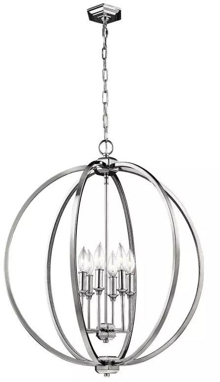 Elstead Lighting Corinne lampada sospesa 6x60 W nichel FE-CORINNE-6P-L