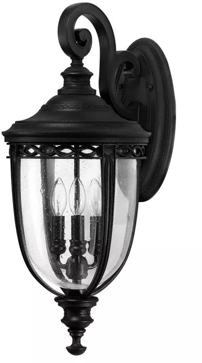 Elstead Lighting English Bridle lampada da parete per esterni 3x60 W nero FE-EB2-L-BLK