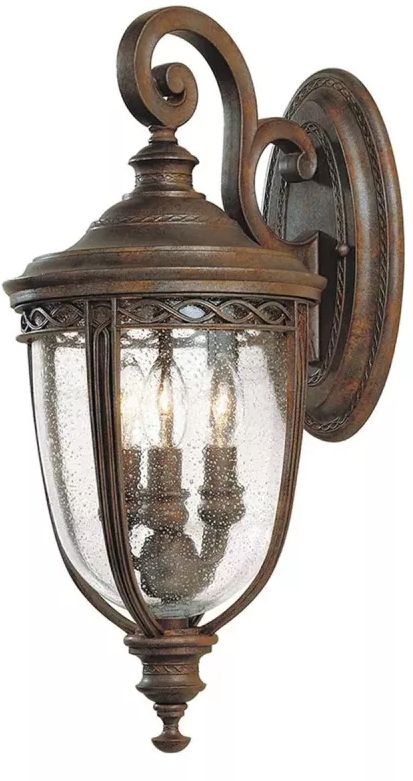 Elstead Lighting English Bridle lampada da parete per esterni 3x60 W marrone FE-EB2-M-BRB
