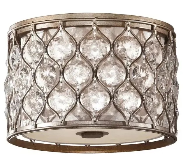 Elstead Lighting Lucia plafoniera 2x60 W argento FE-LUCIA-F