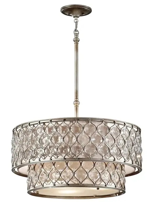 Elstead Lighting Lucia lampada sospesa 6x60 W argento FE-LUCIA-P-E-2TR