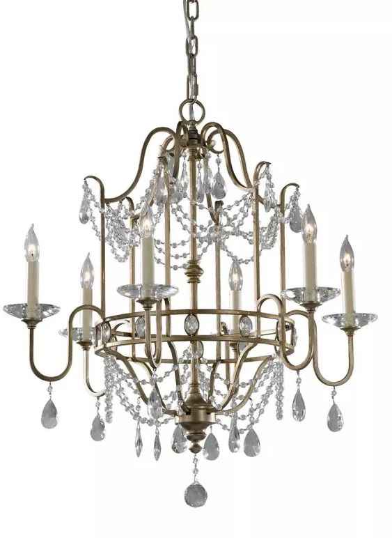 Elstead Lighting Gianna lampada sospesa 6x60 W argento FE-GIANNA6