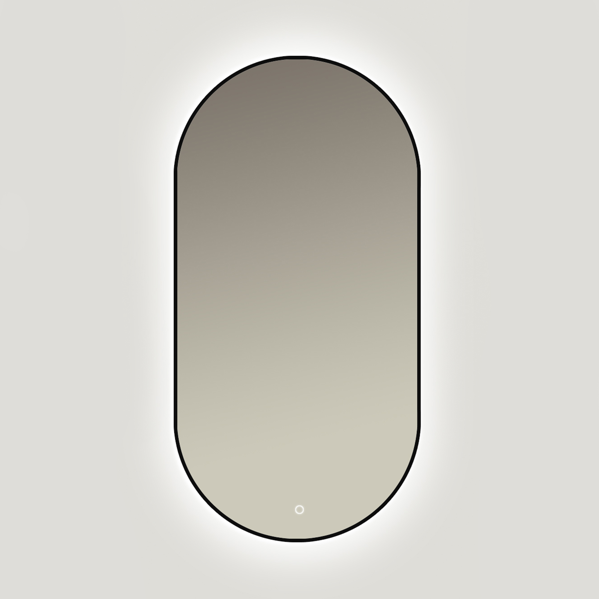 Ars Longa Ambiente specchio 50x100 cm ovale con illuminazione nero LED-AMBIENTE50100-C