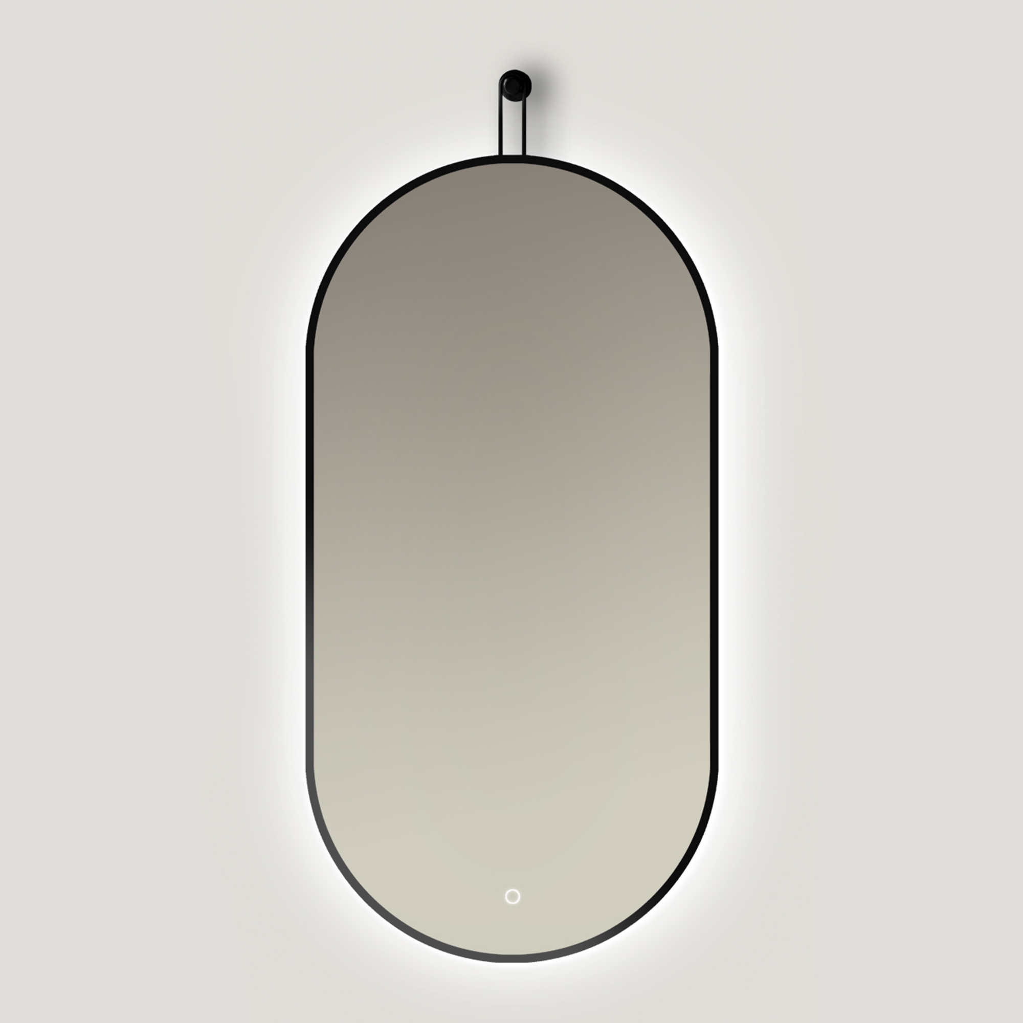 Ars Longa Avanti specchio 50x100 cm ovale con illuminazione nero LED-AVANTI50100-C