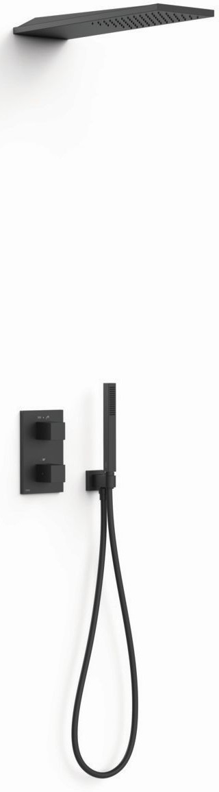 Tres Therm-Box set doccia da incasso con termostato con soffione nero 20235055NM