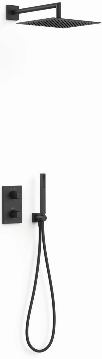 Tres Therm-Box set doccia da incasso con termostato con soffione nero 21135004NM