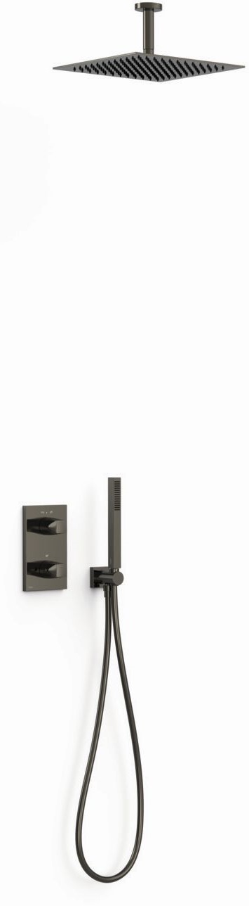 Tres Therm-Box set doccia da incasso con termostato con soffione nero 21135003KM