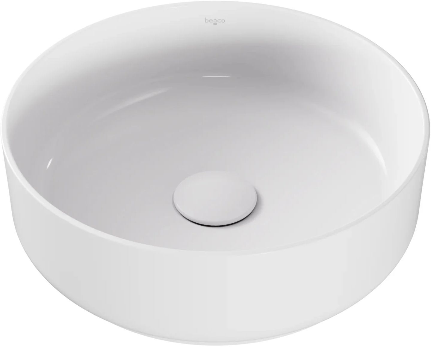 Besco Clea lavabo 34.6x34.6 cm rotonda da appoggio bianco UNC-35-CLB
