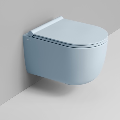 Ceramica Dolomite Mirto Round vaso wc sospeso senza brida con scarico a vortice blu opaco D474971