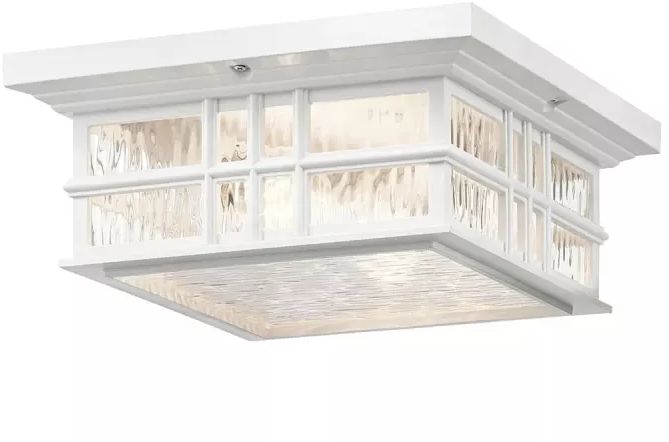 Elstead Lighting Beacon Square plafoniera per esterni 2x60 W bianco KL-BEACON-SQUARE-F-WHT