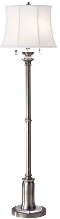 Elstead Lighting Stateroom lampada da terra 2x60 W bianco-nichel FE-STATEROOM-FL-AN