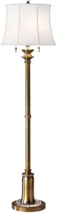 Elstead Lighting Stateroom lampada da terra 2x60 W bianco-ottone FE-STATEROOM-FL-BB