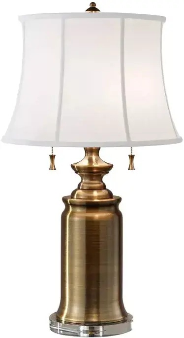 Elstead Lighting Stateroom lampada da tavolo 2x60 W bianco-ottone FE-STATEROOM-TL-BB