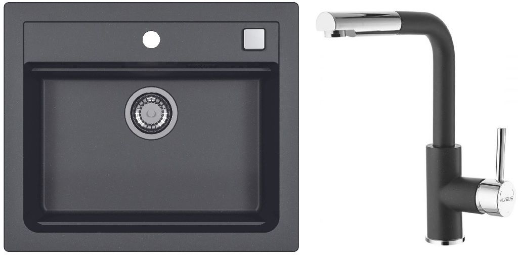 Set lavello in granito Alveus Atrox 1131996, rubinetto da cucina Alveus Siros 1129048