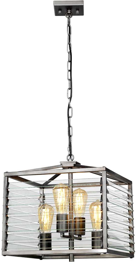 Elstead Lighting Louvre lampada sospesa 4x60 W grigio/cenere LOUVRE-4P