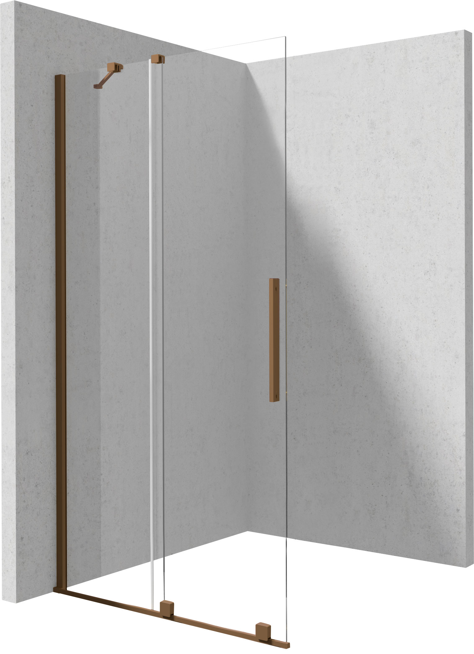 Deante Prizma parete doccia walk-in 90 cm marrone spazzolata/vetro trasparente KTJ_C39R