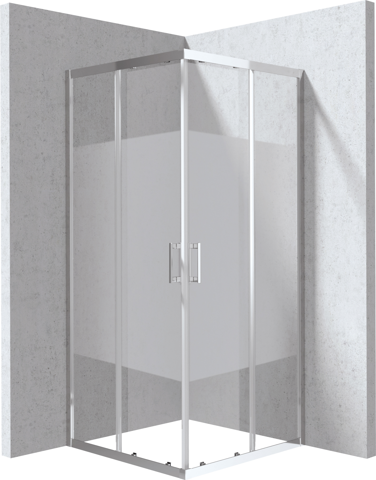 Deante Funkia Evo box doccia 90x90 cm quadrato cromo lucida/vetro con motivo KYC0E99P
