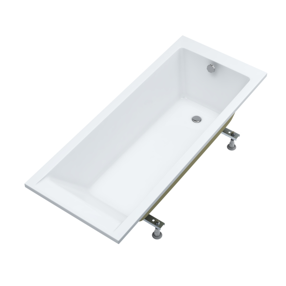 Schedline Milos Set vasca da bagno rettangolare 150x70 cm bianco 3WSP.M1P-15070