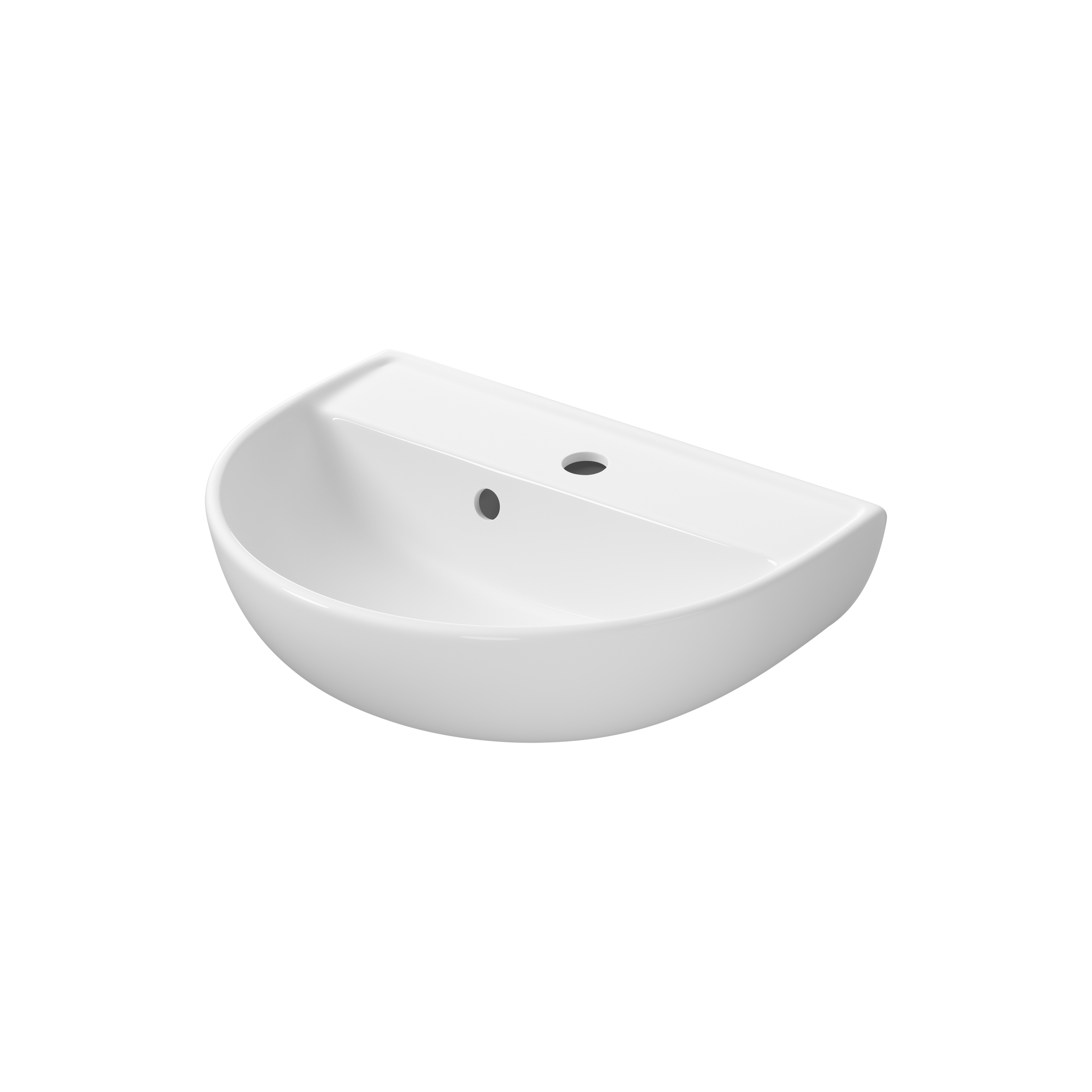 Cersanit Ovida lavabo 45.5x36 cm semicircolare a parete bianco lucida K36-030