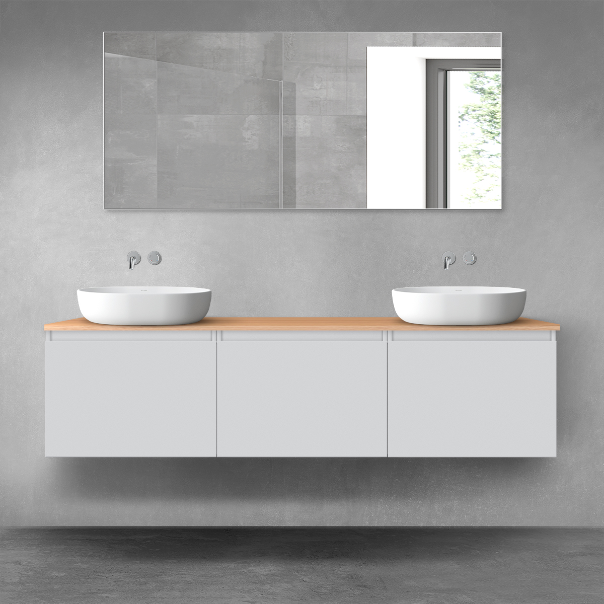 Set armadietto Oltens Vernal 60013700, piano sopra armadietto Oltens Vernal 63021060