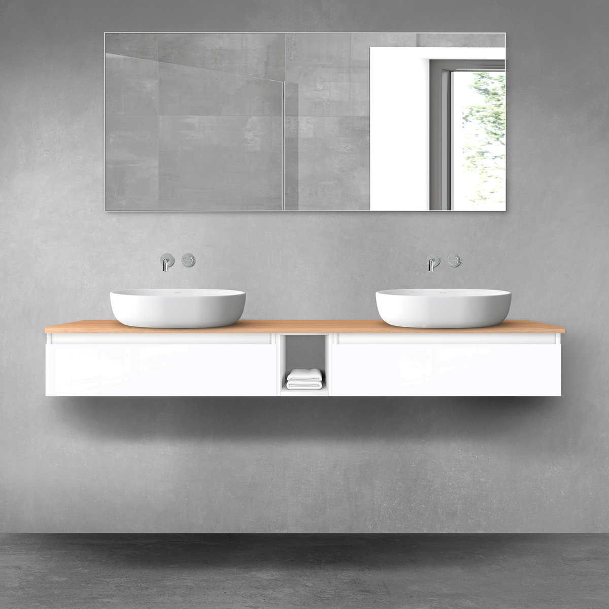 Set armadietto Oltens Vernal 60010000, piano sopra armadietto Oltens Vernal 63021060, 60020000