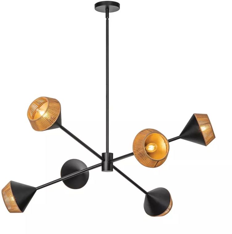 Elstead Lighting Daphne lampada da soffitto 6x40 W nero ALM-DAPHNE6-MB