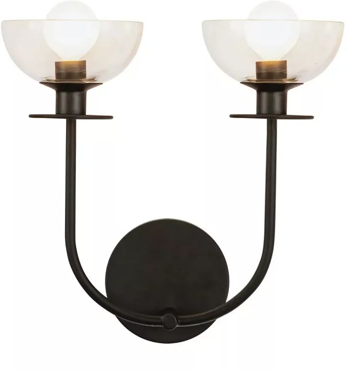 Elstead Lighting Sylvia lampada da parete 2x40 W nero ALM-SYLVIA-2WB-BK-CL
