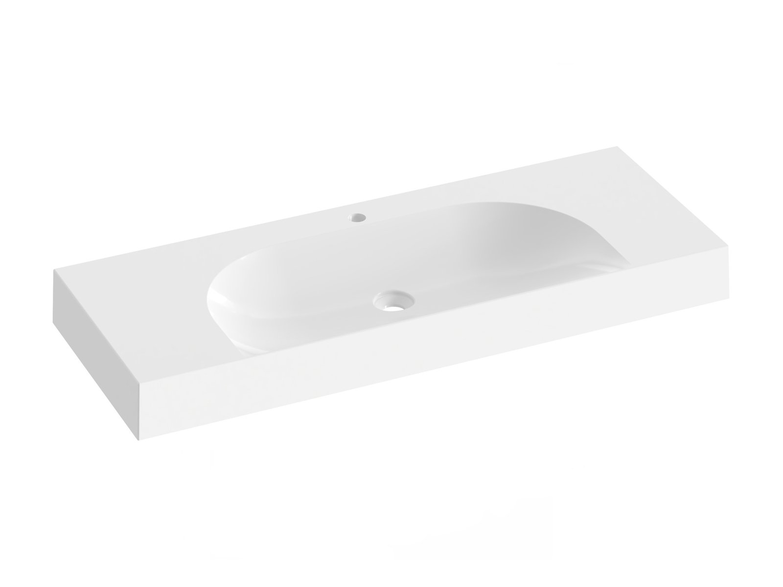 Ravak Lite lavabo 120x45 cm rettangolare a parete-da incasso bianco lucida XJX01212000