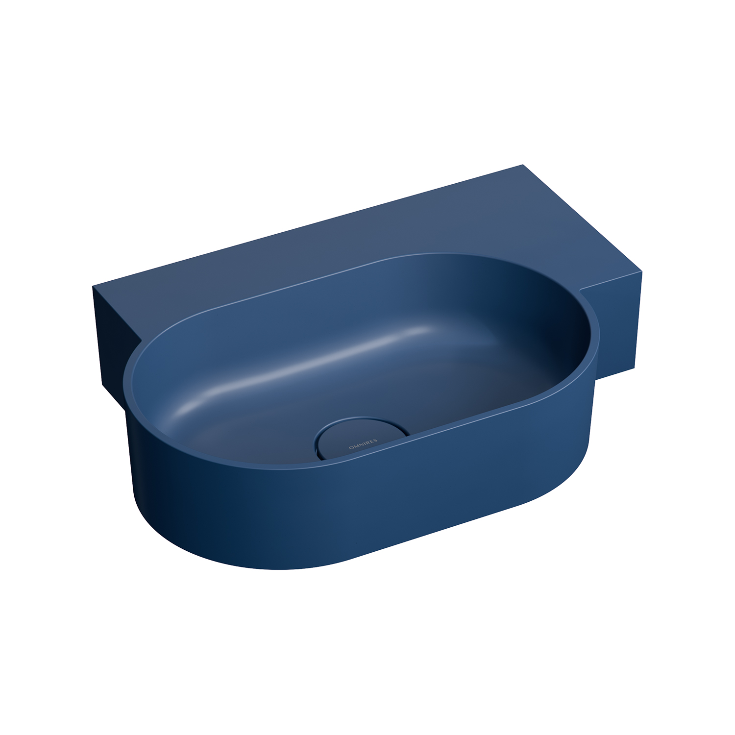 Omnires Ovo M+ lavabo 55x38 cm ovale da appoggio blu opaca OVO555UWPMB