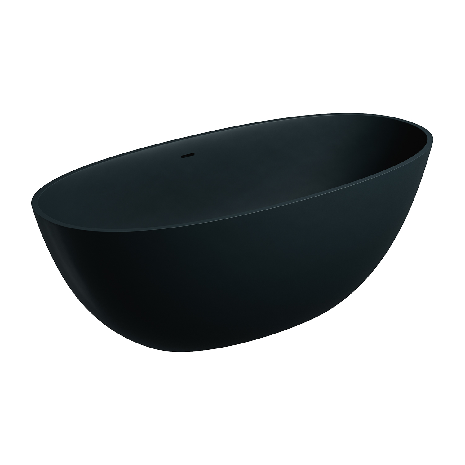 Omnires Shell M+ vasca da bagno freestanding 160x75 cm ovale nero SHELLWWZPBLV