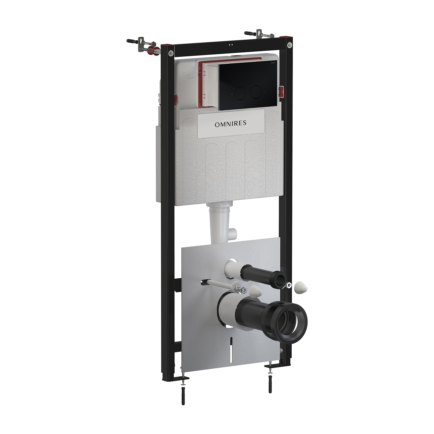 Omnires Flush Set modulo di installazione con placca di comando per vaso sospeso STFWC1R45-RBL