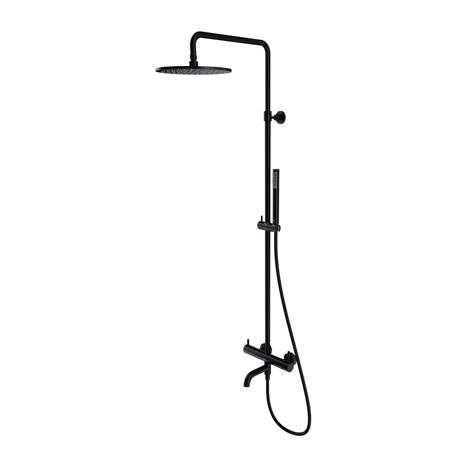 Omnires Y set per vasca e doccia a parete con soffione nero Y1234MBL