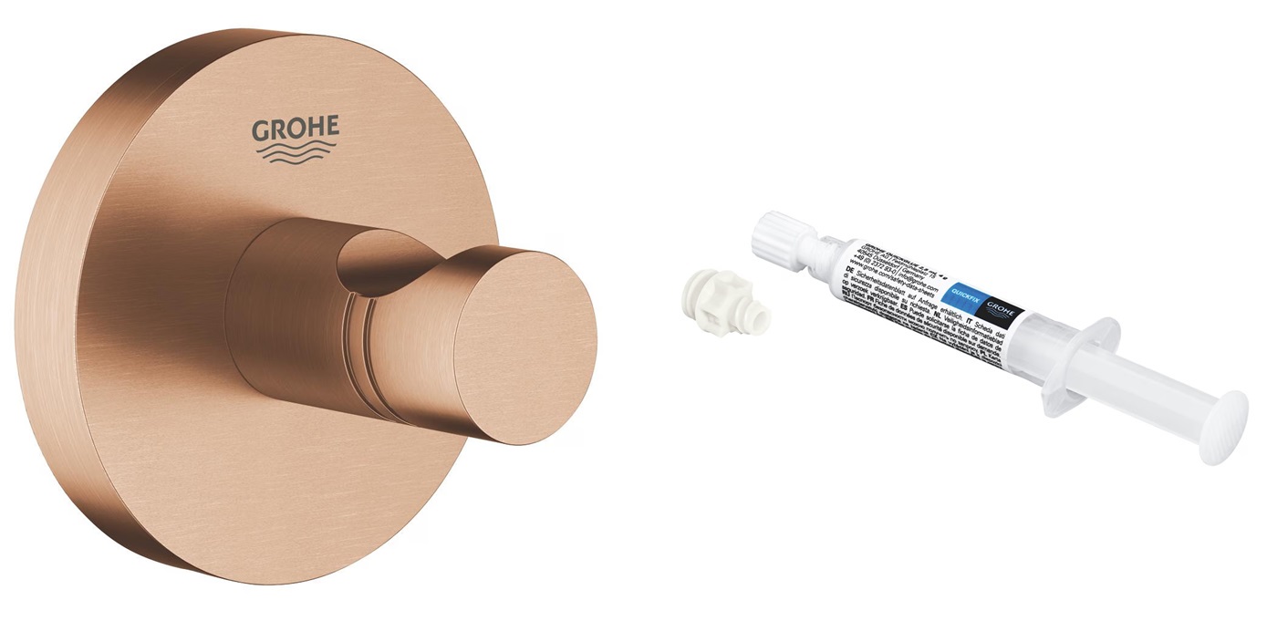 Set portasciugamani Grohe Start 41173DL0, colla Grohe QuickGlue 41127000