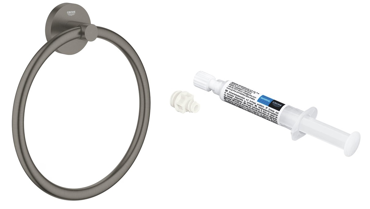 Set portasciugamani Grohe Start 41174AL0, colla Grohe QuickGlue 41127000
