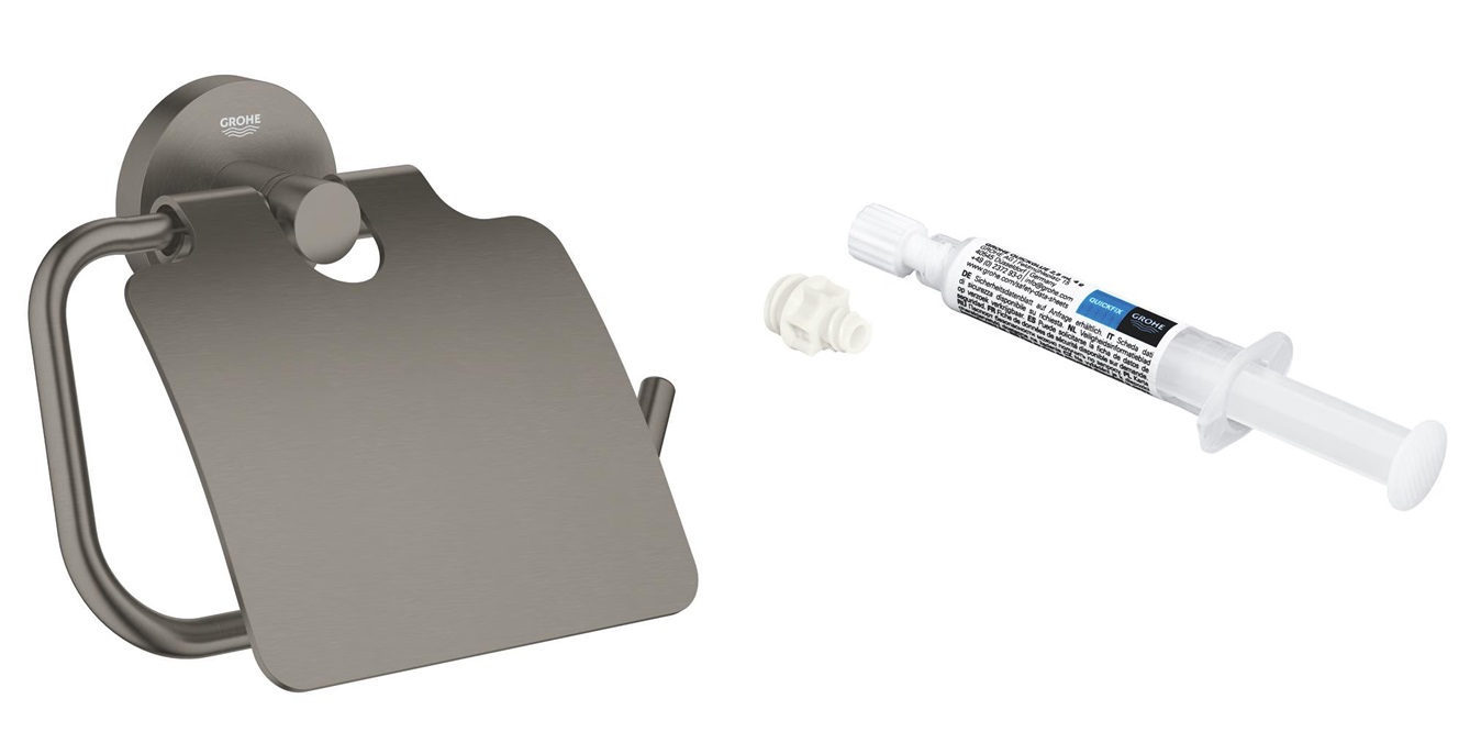 Set portarotolo Grohe Start 41179AL0, colla Grohe QuickGlue 41127000