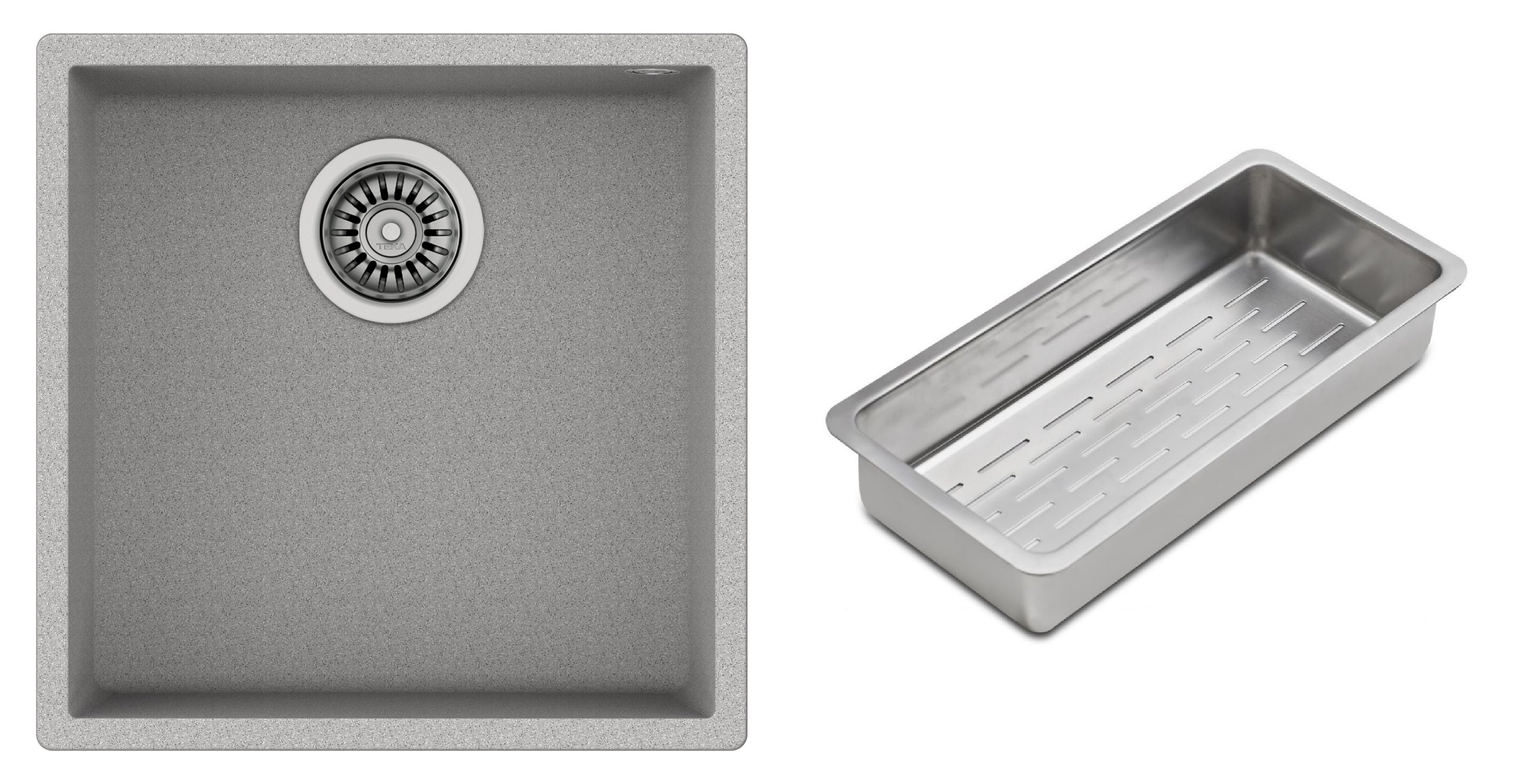 Set lavello Tegranit Teka Square 115230026, inserto gocciolatoio Teka 40199072