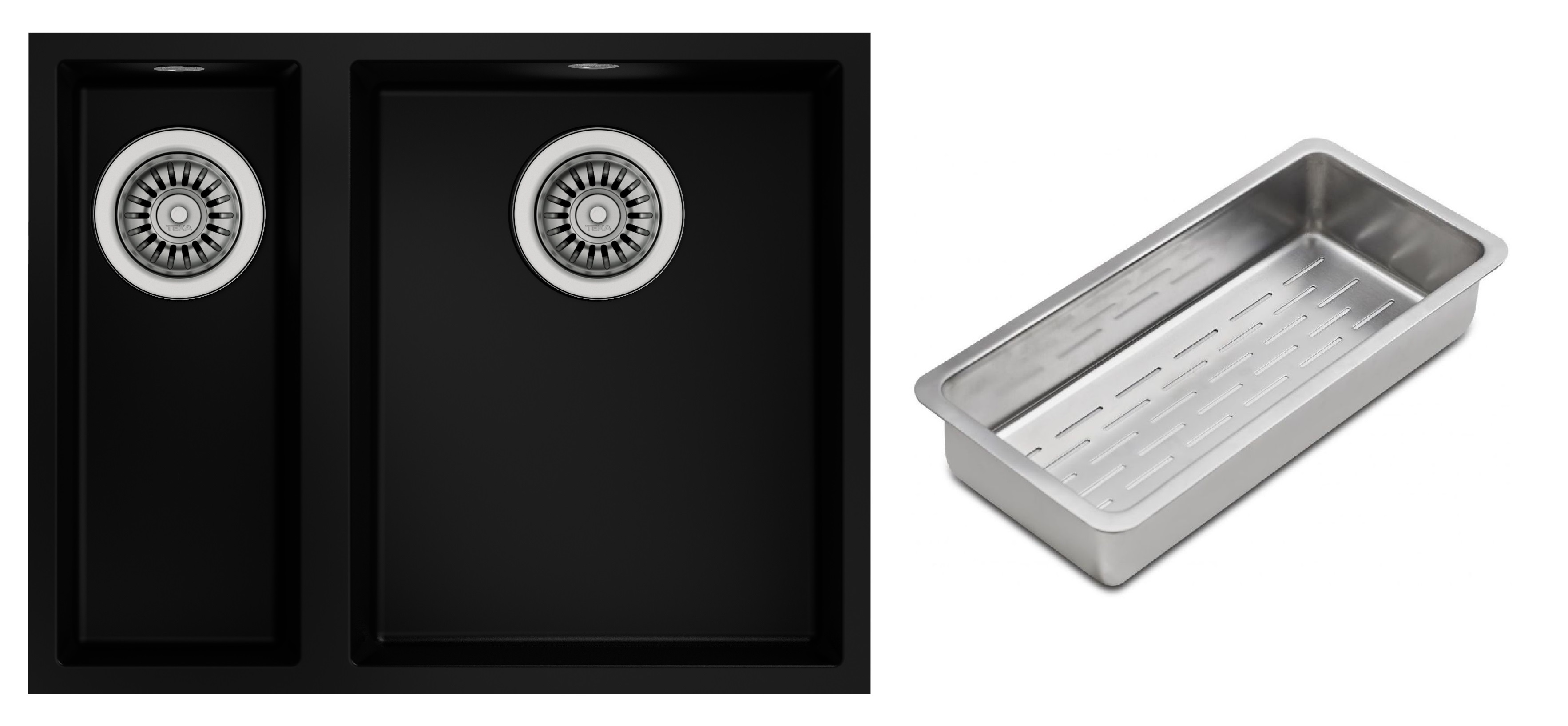 Set lavello Tegranit Teka Square 115260029, inserto gocciolatoio Teka 40199072