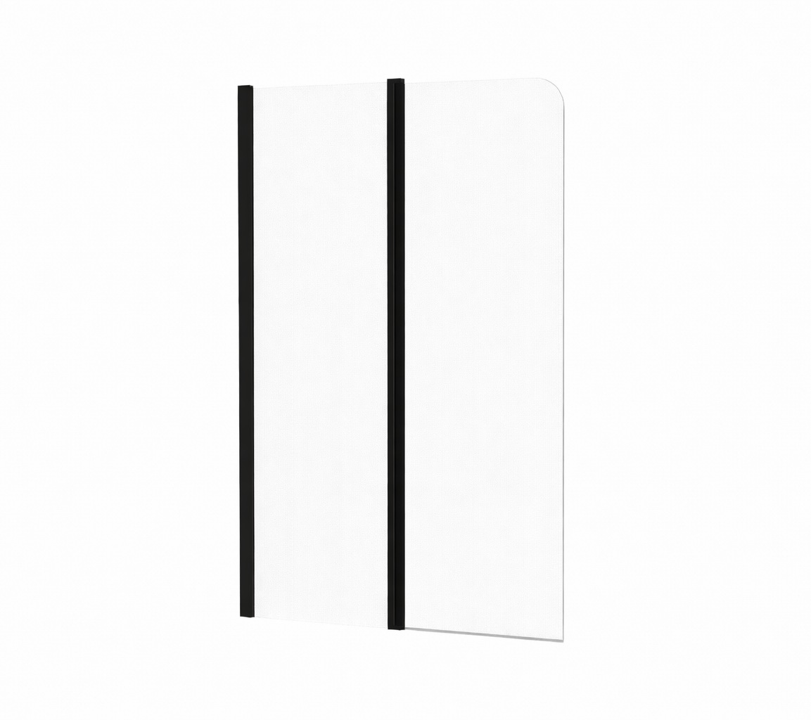 Ravak Chrome parete vasca 100 cm 2 ante nero lucida/vetro trasparente 7QLA0300Z1