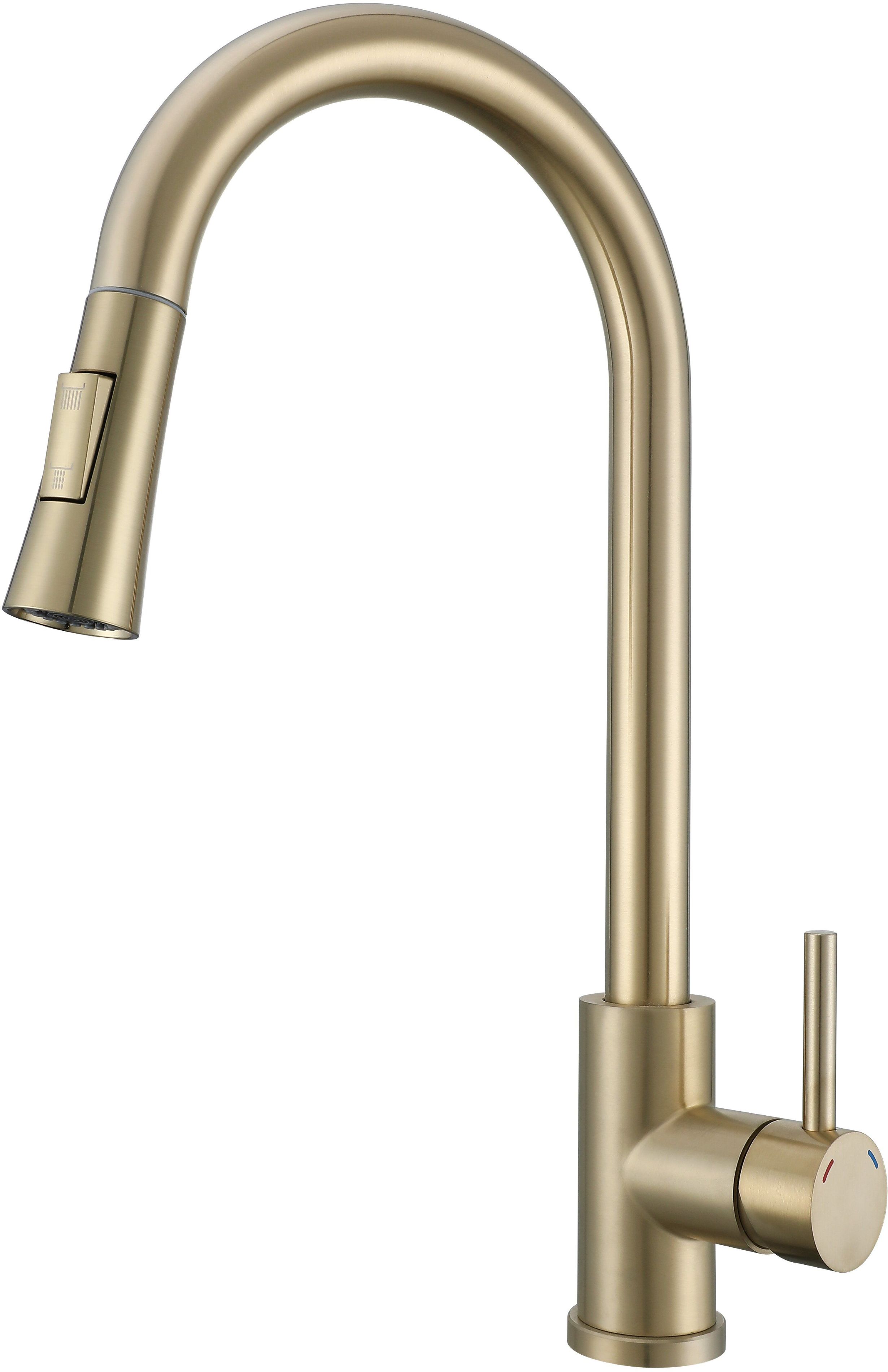 Ruvetti Edera rubinetto da cucina verticale oro/oro antico 1003PVDCH