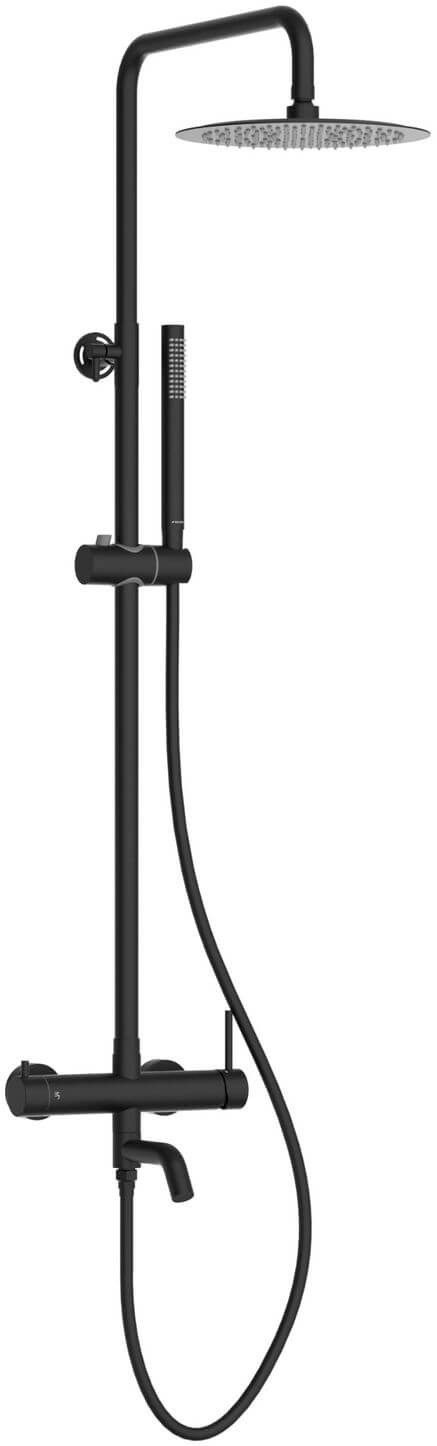 Balneo Cascade set doccia a parete con soffione nero H0301060505