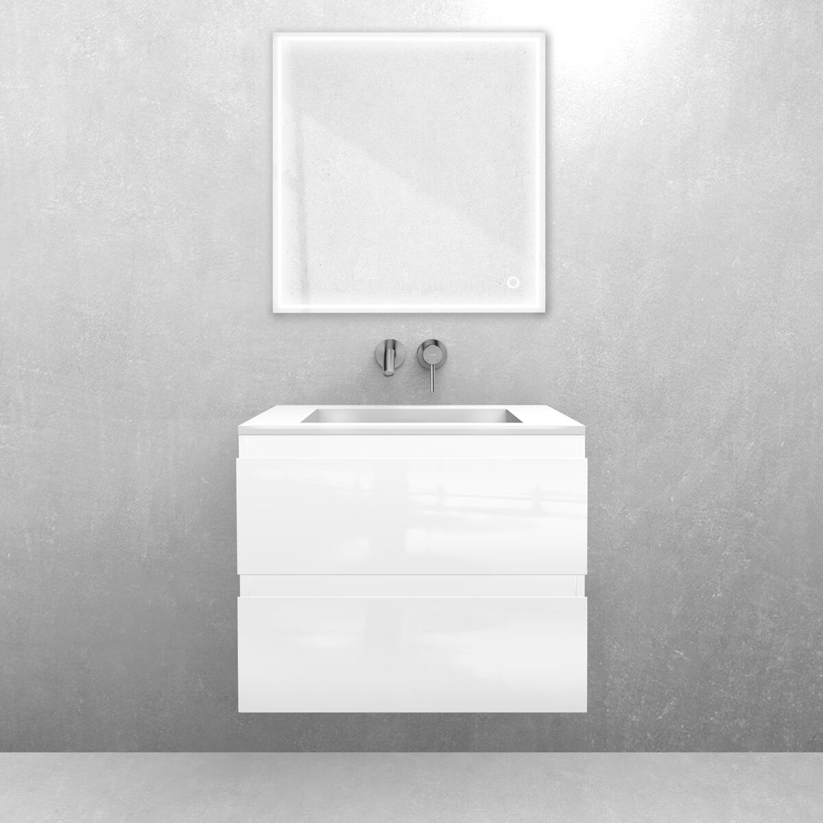 Set armadietto Oltens Vernal 60002000, lavabo Oltens Stila 40200000