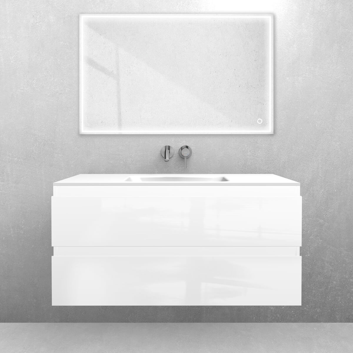 Set armadietto Oltens Vernal 60004000, lavabo Oltens Kalla 40208000