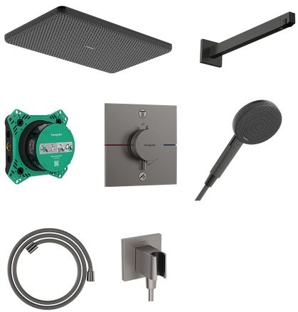 Hansgrohe Raindance Alive Q set doccia da incasso con termostato con soffione nero 24620340