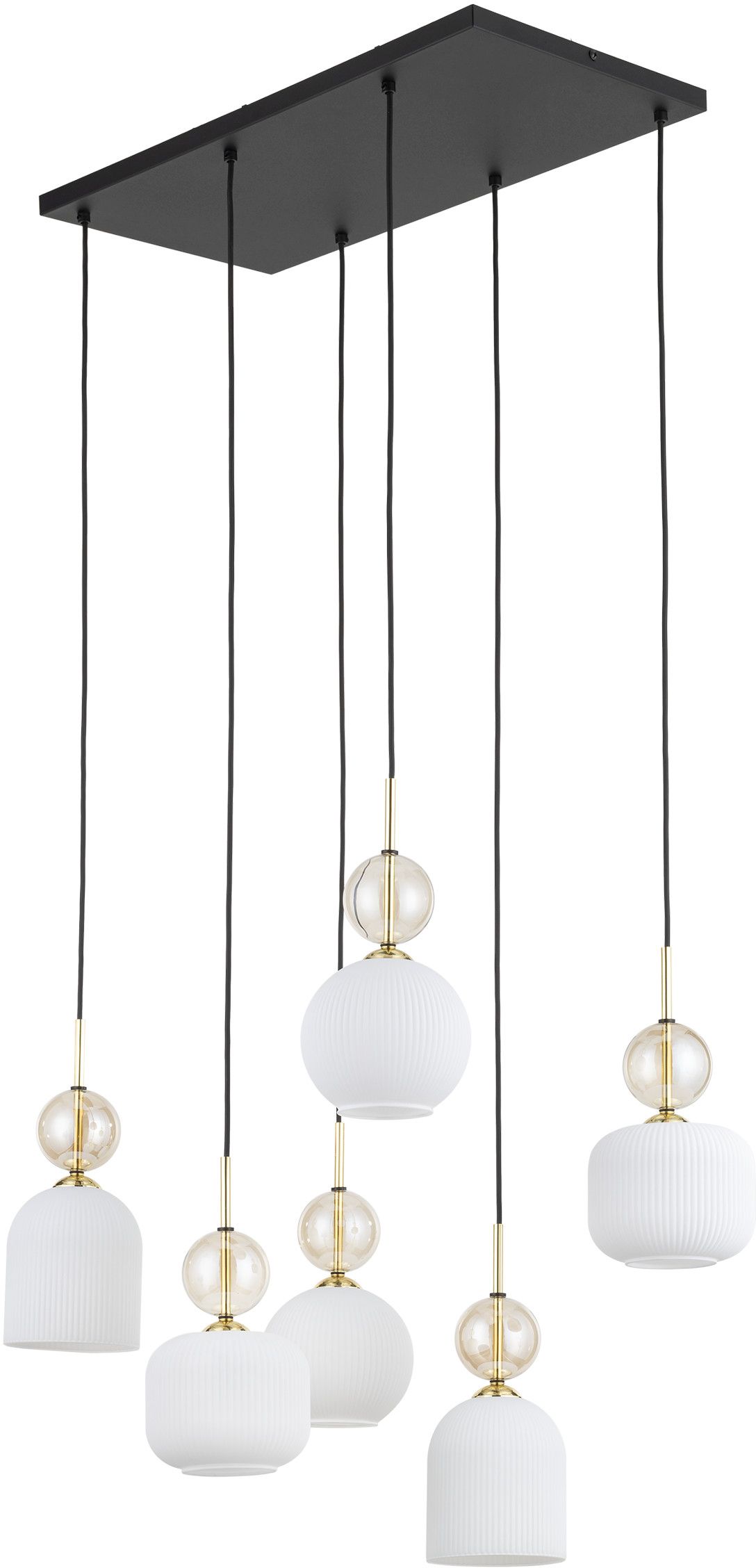 TK Lighting Sophia Cognac White lampada sospesa 6x10 W bianco-oro 11594