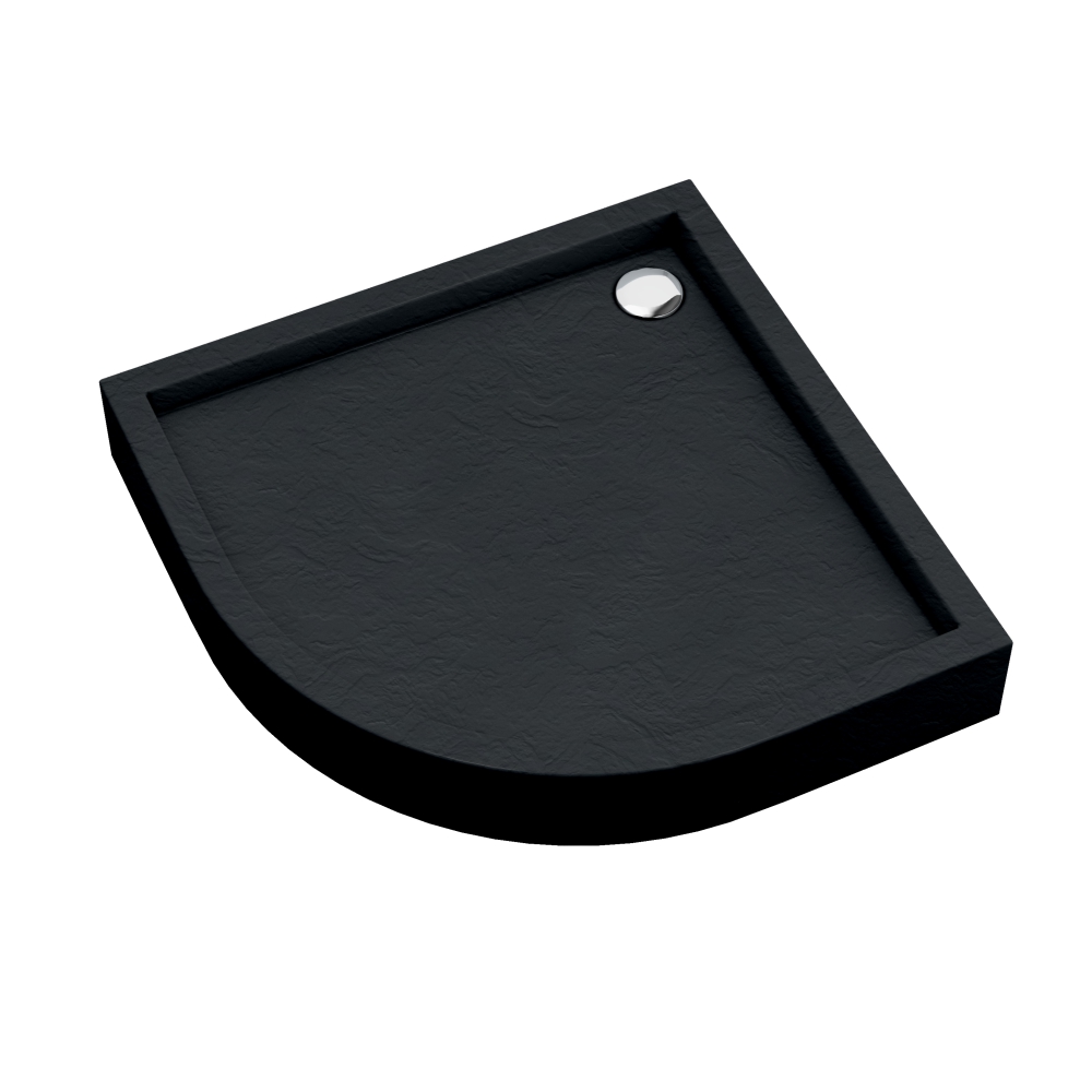 Schedpol Medium Black Stone piatto doccia semicircolare 90x90 cm nero 3.4734/C/ST
