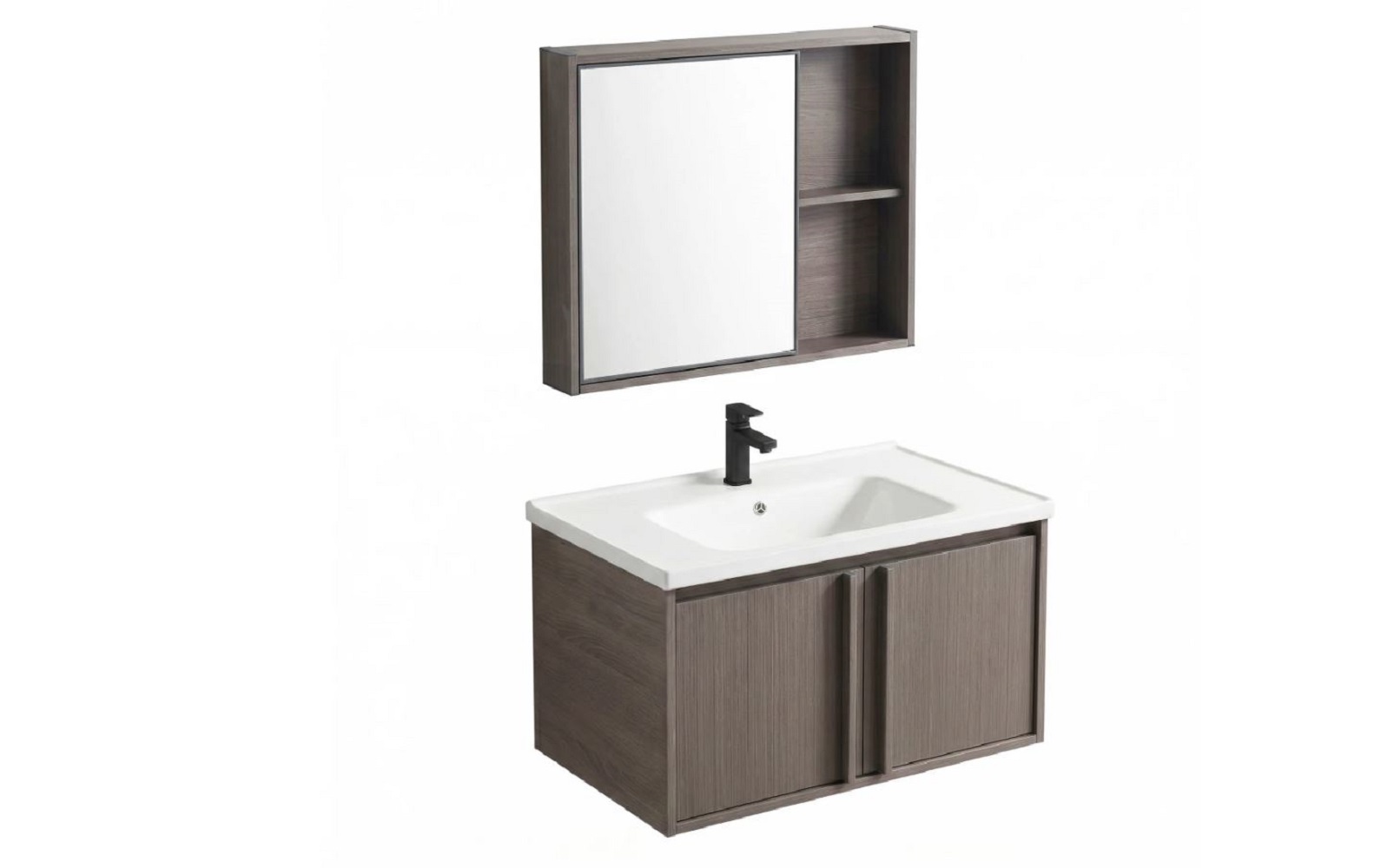 Rea Gama lavabo con armadietto e specchio 60 cm bronzo REA-M0205